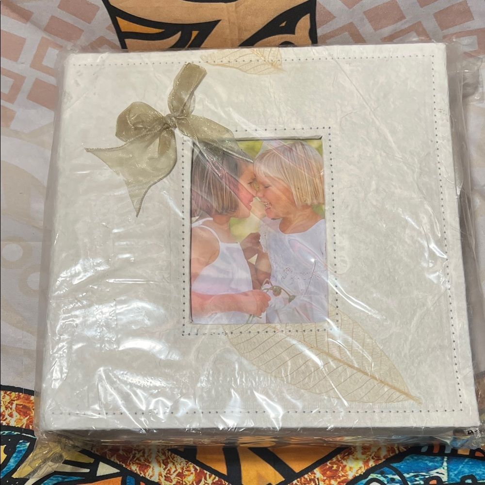 Handmade Natural Paper and Leaf Keepsake Box and Photo Album Set.